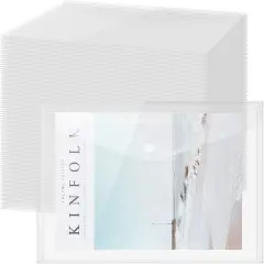 100 Pcs Clear Envelopes with Snap Button Closure