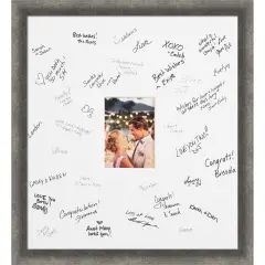 Burnished Concrete Signature Mat Picture Frame, Photo Frame Wedding Guest Book Alternative, Autograph Picture Mat for Signature Board, Wedding Celebrations Graduations Support Encouragement or Retirement