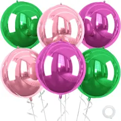 22 Inch Big Round Foil Balloon(Pink Green)
