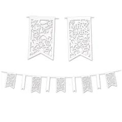 12 Pack Bulk Die-Cut Mr/Mrs Wedding Party Pennant Banner