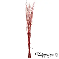 Uniquewise 12pc 59" Natural Dried Willow Twigs - Ideal Sticks for DIY Crafts Decorative Stems Floral Arrangements Floor Vase Fillers Wedding Centerpieces Event Decorations and Home D&eacute;cor Accents, Red
