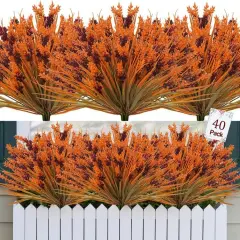 Orange Fall Fake Lavender Flowers - 40 Bundles