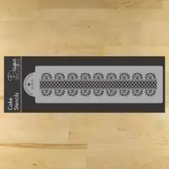 Chelsea Cake Stencil Tier #3 | C858 by Designer Stencils | Cake Decorating Tools | Baking Stencils for Royal Icing, Airbrush, Dusting Powder | Reusable Plastic Food Grade Stencil for Cakes | Easy to Use & Clean Cake Stencil