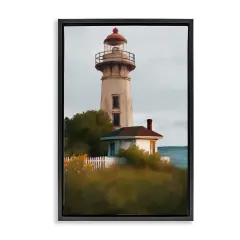 Stupell Industries Scenic Summer Lighthouse View Floating Frame Design by Elizabeth Medley