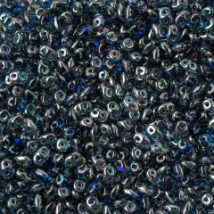 Matubo 2-Hole Czech Glass Special Coating/Finish Superduo Beads, 100g Sapphire Celsian