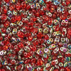 Matubo 2-Hole Czech Glass Vitrail Superduo Beads, 100g Ruby