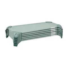 Stackable Cozy Cot with Blanket and Pillow Storage, Ready to Assemble, 6-Pack Sage