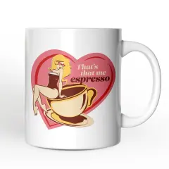 That&rsquo;s That Me Expresso Retro Mug, Pinup Girl Anti-Valentine Gift
