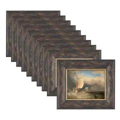 Imperial Frames Saint James Museum Collection - 10 Pack of Beautifully Hand-Finished Dark Burl/Gold Fillet Open Back Frames for Artists, Display, Canvas, & More!