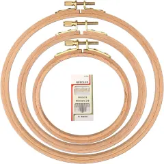 3 Pcs 3 Sizes Beech Wood Embroidery Hoops, Cross Stitch Hoop Wooden Circle for Embroidery, Cross Stitch, Needlework, Art Craft Sewing and Hanging, Wedding Wreath Decoration