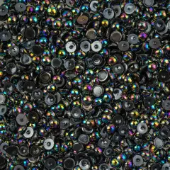 Crystal Lane DIY SS16(4mm) Plastic Pearl Flatback Rhinestones, 975pcs Black AB