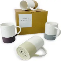12oz Coffee Mug Set of 4 - Tea Cups with Handle