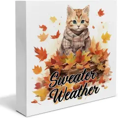 Fall Home Decor Autumn Decorations for Desk Table - CAT