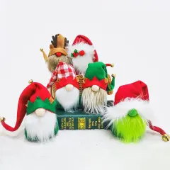 6PC Christmas Gnomes Plush for Table Tiered Tray Shelf Decor