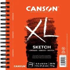 Canson XL Sketch Pad 5.5"X8.5"-Wire Bound, 100 Sheets