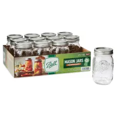 Ball Mason Jars and Lids - 16 oz, Regular Mouth, Pkg of 12