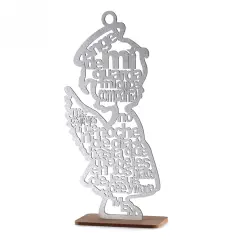 12pcs Angel Girl Wood Centerpiece Decorate Your Home Silver
