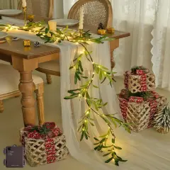 6 Ft Artificial Christmas Olive Lighted Garland - 100 LED