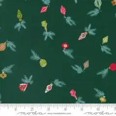 Cozy Wonderland Green Vintage Ornaments 44"/45" Fabric Per Yard