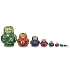 Set of 9 Rainbow Nesting Dolls4.75 Inches