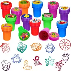 24 PCS Summer Beach Party Stampers，Flamingo Pineapple Pool Party Favors for Kids, Hawaiian Luau Supplies, Classroom Rewards, Carnival Prizes, Goodie Bag Pinata Fillers