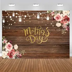 7x5ft Happy Mother's Day Backdrop Rustic Wood