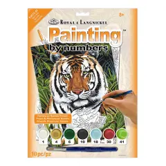 PJS75 | Painting by numbers&trade; 10pc 8.75" x 11.375" Tiger in Hiding Painting Project