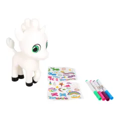 Zoonicorn: Color Me - Customize Your 8" Character Miniature Figure, Washable Markers & Stickers, Design Craft Activity, Play-Display Toy Set, Kid 3+