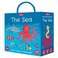 Sassi: Q-Box - The Sea - Read-Play-Learn Underwater Set, 40pc Puzzle, Booklet, 10 Ocean Figures, Storage Box, Interactive Educational Fun, Kids 4+