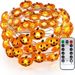 Pumpkin Halloween String Lights - 40 LED, 13.12ft (8 Modes)