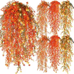6 Pcs Artificial Hanging Plants Fall Faux Eucalyptus Leaf Fall