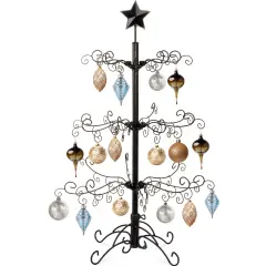 Best Choice Products 3ft Wrought Iron Ornament Display Christmas Tree w/ Easy Assembly, Stand Black