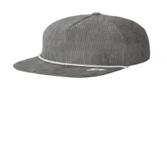 Limited Edition Spacecraft Explorer Cap Structured Standard Profile Corduroy Five Panel Rope Brim Steel Gray/ White
