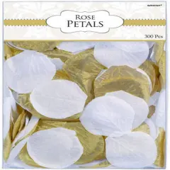 Gold & White Fabric Confetti Petals - 2" (Pack of 300) - Elegant Table Decorations for Weddings, Events & DIY Crafts