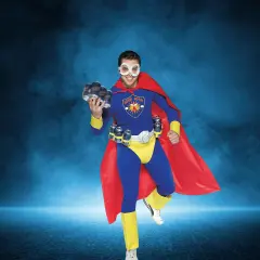 Beer Man Adult Costume Funny Superhero Outfit Cape Goggles