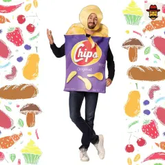 Potato Chips Bag Costume Funny Tunic with Chip Hat Great for Halloween