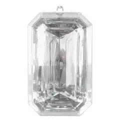 8" Acrylic Rectangle Jewel Ornament: Clear
