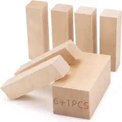 7 Pcs Basswood Blocks - 2 Sizes (4x1x1 & 4x2x2 Inches)