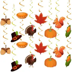 24Pcs Thanksgiving Fall Streamers Garland Decorations