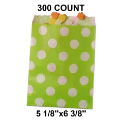 Durable Large Dots Merchandise Bags 5 1/8" x 6 3/8" Green