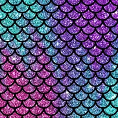 Memaid Scales Edible Icing Image Cake topper for 1/4 sheet cake or larger