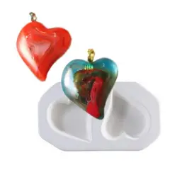 5.75" x 3.25" x 1" Two Cast-a-Cab Hearts Glass Fusing Kiln Mold