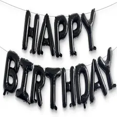 Black Mylar Capital Foil Birthday Balloons