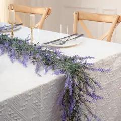 6Ft Lavender Purple Artificial Garland, Spring Summer All Year Lavender Garland for Farmhouse Wedding Mantle Arch Porch Stair Table Indoor Door Home Decoration