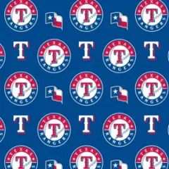 Licensed MLB Texas Rangers Blue Cotton 6657-B Fabric by the Yard