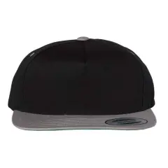YP Classics&reg; 5 Panel Twill Snapback Cap Black/ Grey