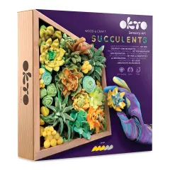 Okto Sensory Art DIY Wood & Craft Clay Kit - Succulents, Energy Colors