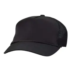 Valucap&reg; Five Panel Trucker Cap Black