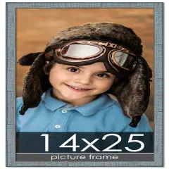 Textured Blue Picture Frame - UV Acrylic, Foam Board Backing, Hanging Hardware