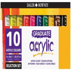 Daler-Rowney Graduate Acrylic Paint Set 38ml 10/Pkg-Assorted Colors
